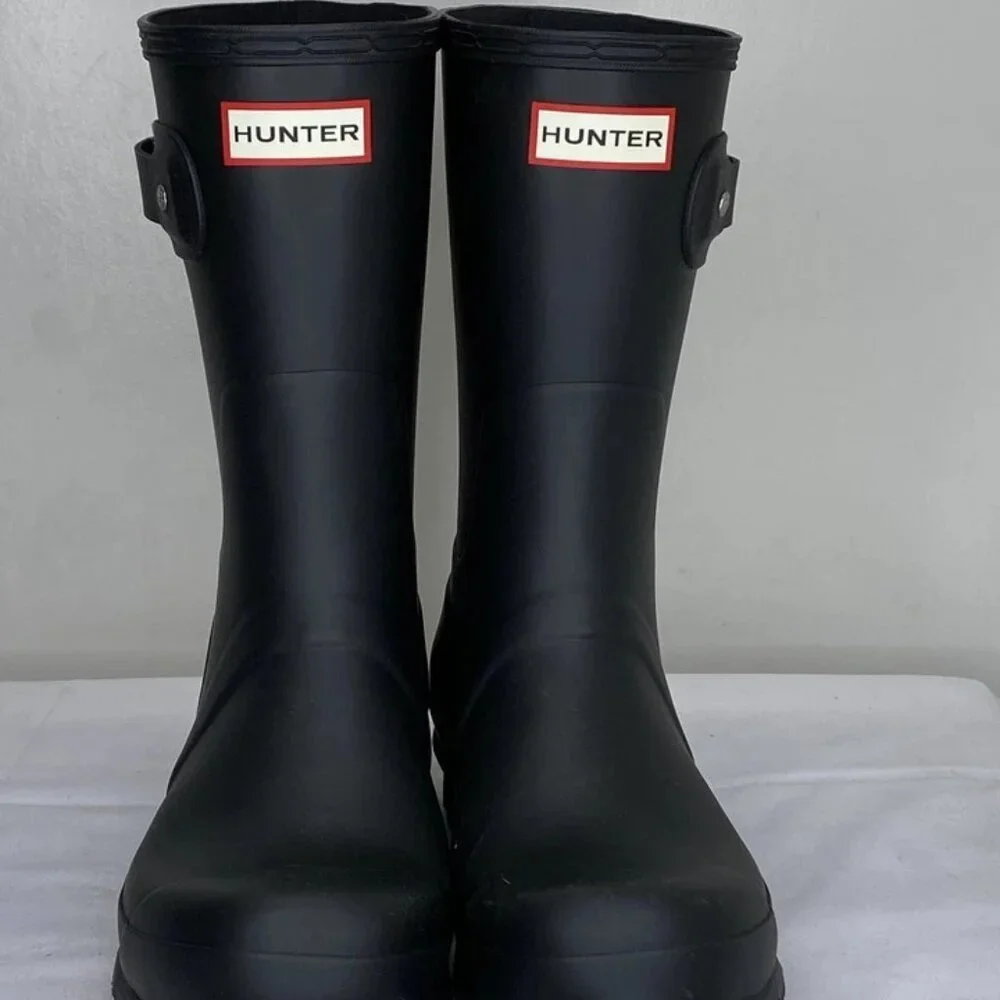 NEW HUNTER Men’s Original Short Rain Boots – Black – Size 8M – Waterproof –